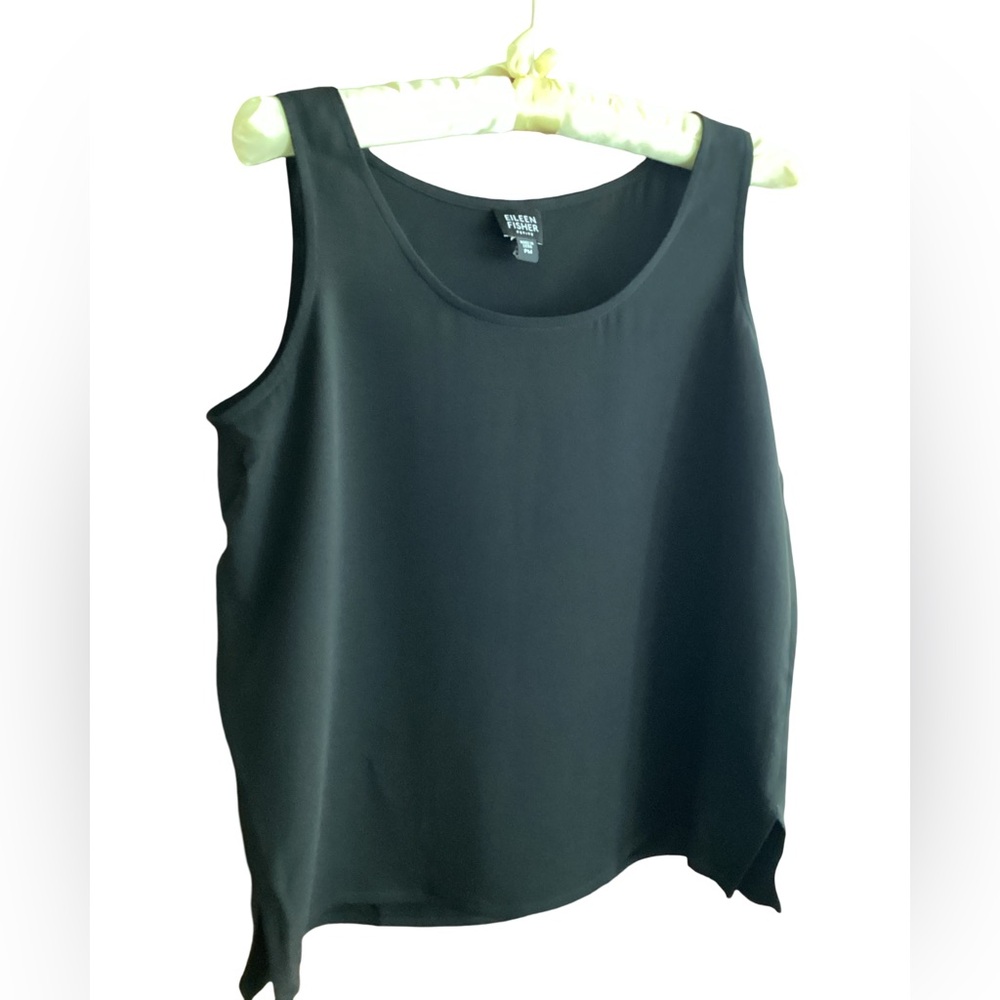 🌺 Eileen Fisher Black Tank Top Size MP - Picture 2 of 6